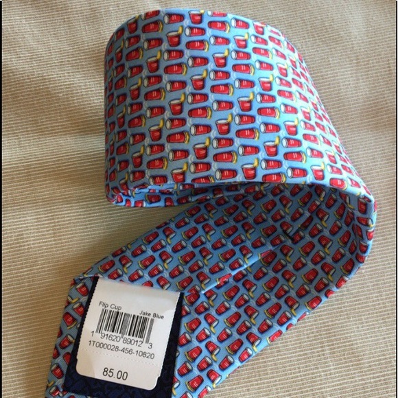 RARE Vineyard Vines Red Flip Cup Tie - Picture 1 of 8